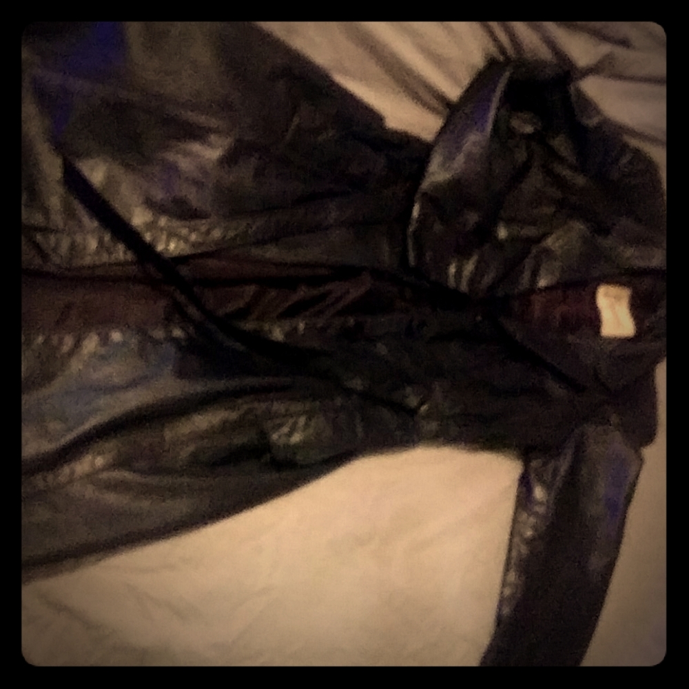 Bermans womans leather trench coat